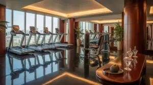 Zona de spa y bienestar integrada en un gimnasio exclusivo en La Moraleja