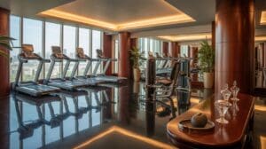 Zona de spa y bienestar integrada en un gimnasio exclusivo en La Moraleja